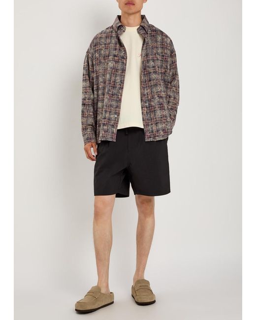 Picante Black Pleated Shell Shorts for men