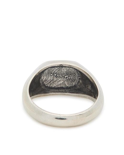 Twojeys White Always Lucky Sterling-Plated Signet Ring for men