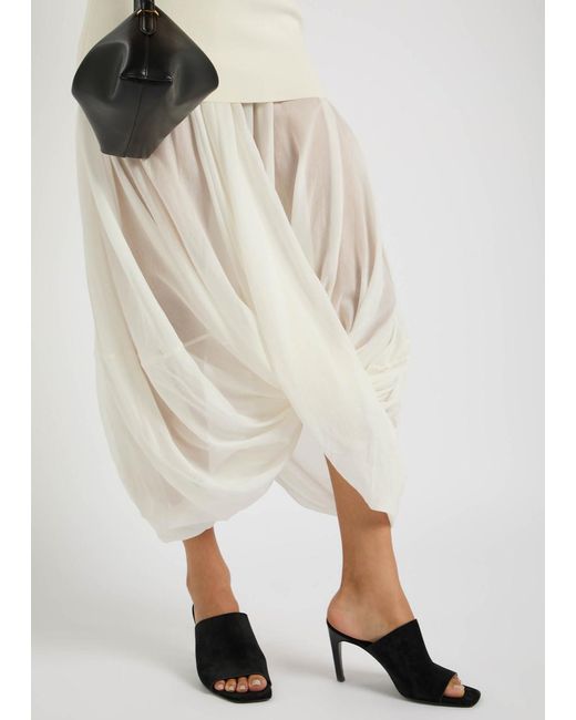 Totême  White Cocoon Draped Maxi Dress