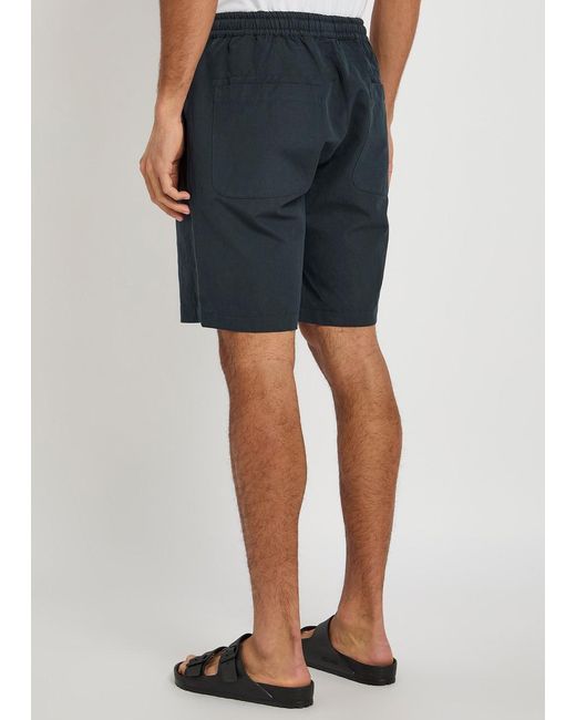 Universal Works Blue Simple Linen-Blend Shorts for men