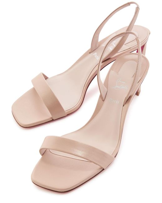 Christian Louboutin Pink Condora 55 Leather Slingback Sandals