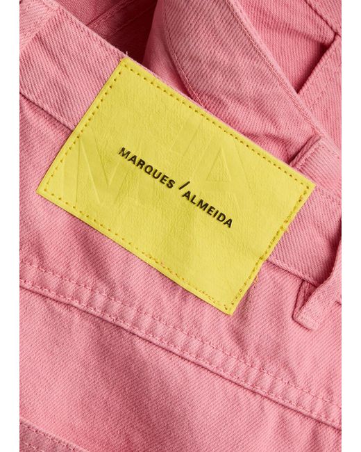 Marques'Almeida Pink Barrel-Leg Jeans