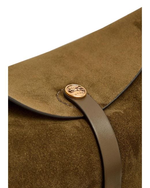 Etro Green Pony Medium Fringed Suede Cross-Body Bag