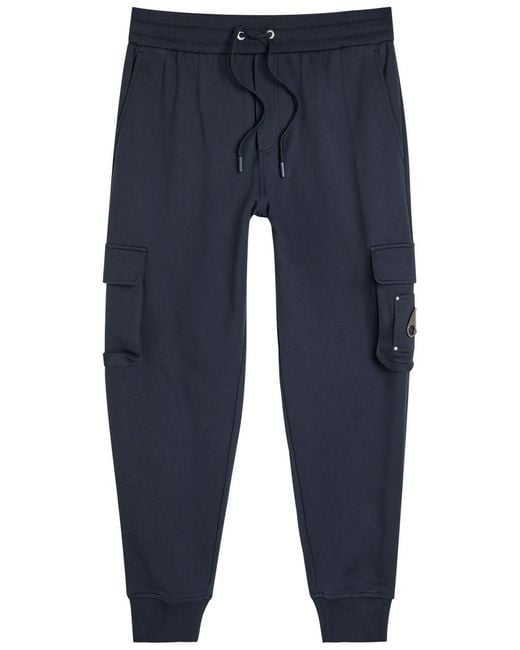 Moose Knuckles Blue Hartsfield Tapered-Leg Cotton Cargo Sweatpants for men