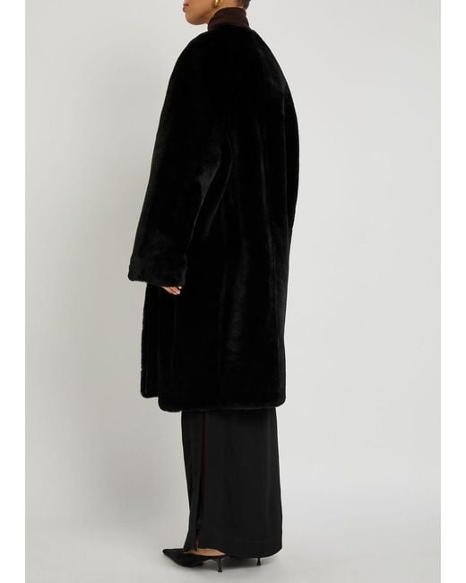 Totême Black Shearling Coat
