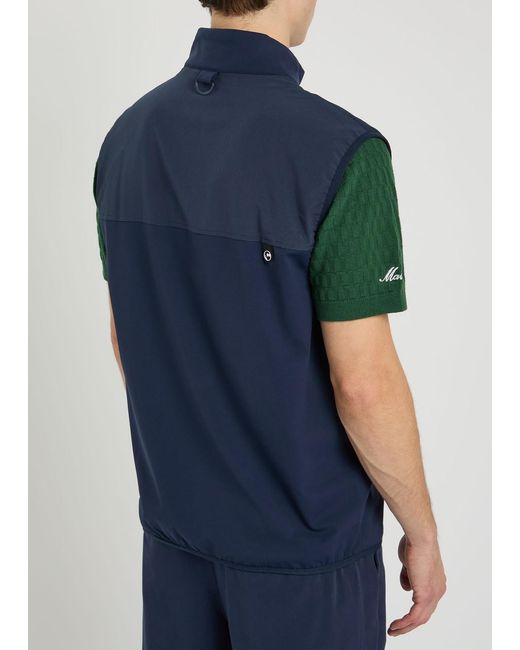 Malbon Blue Albatross Logo-Embroidered Jersey Vest for men