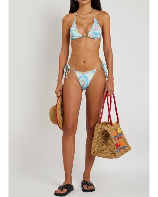 Damson Madder Blue Printed Bikini Briefs