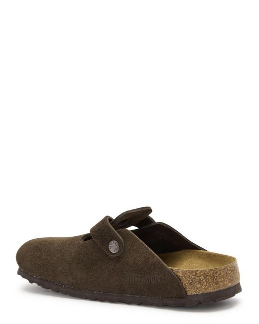Birkenstock Brown Boston Suede Clogs