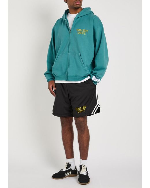 GALLERY DEPT. Black Striped Mesh Shorts for men