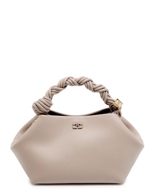 Ganni Metallic Bou Small Leather Top Handle Bag
