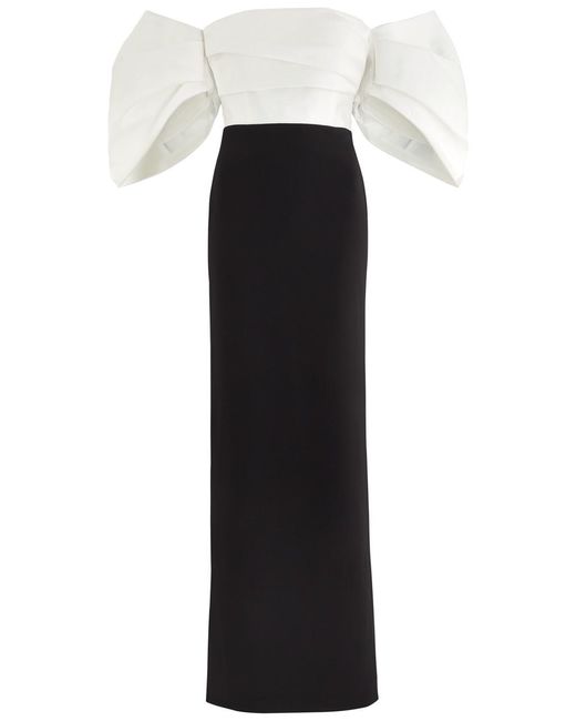 Solace London Black Arla Off-The-Shoulder Gown