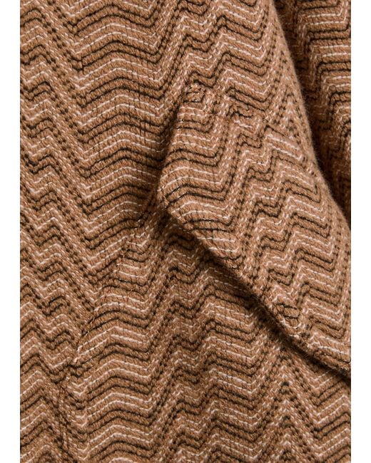 Missoni Brown Zigzag Wool-Blend Bomber Jacket