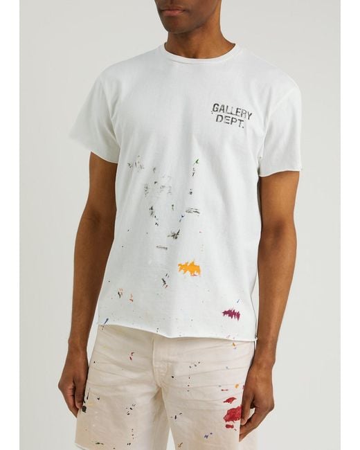 GALLERY DEPT. White Boardwalk Logo-Print Cotton T-Shirt for men
