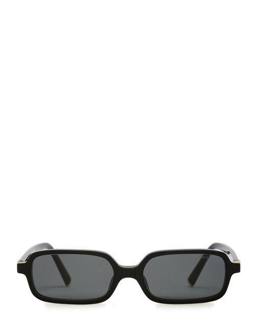 Miu Miu Black Eyewear Regard Rectangle-Frame Designer Sunglasses