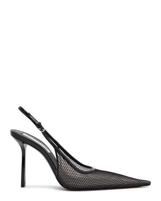 Victoria Beckham Black 100 Mesh Slingback Pumps