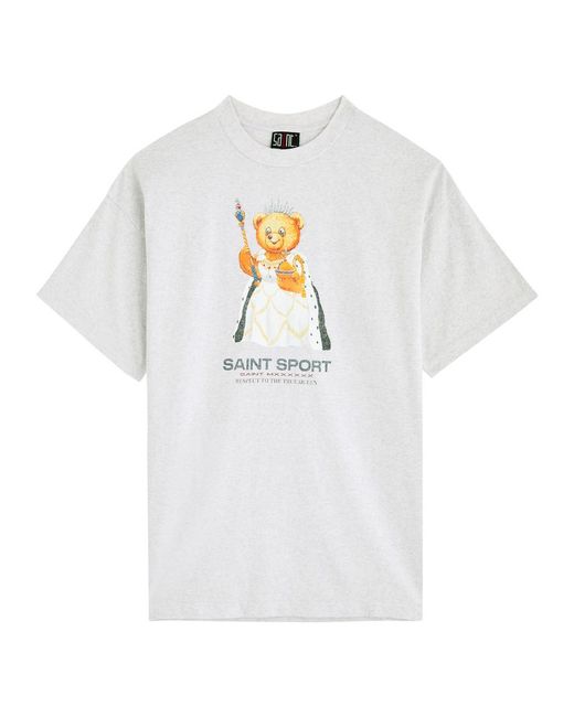SAINT Mxxxxxx White Saint Sport Printed Cotton T-Shirt for men