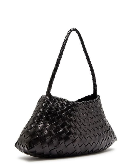 Dragon Diffusion Black Rosanna Woven Leather Shoulder Bag