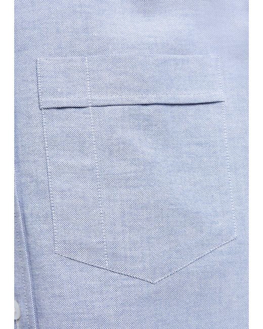 Drake's Blue Cotton Oxford Shirt for men