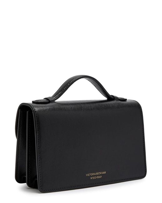 Victoria Beckham Black Dorian Mini Grained-Leather Top Handle Bag