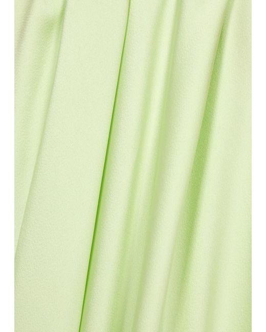Galvan Green Cropped Pandora Satin Maxi Dress