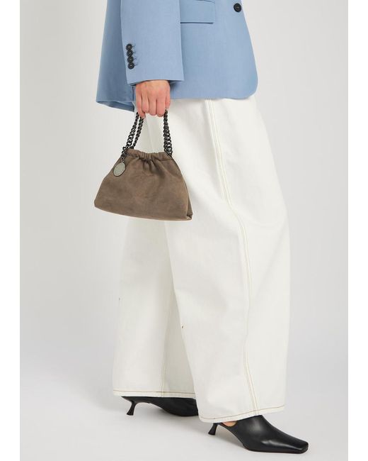 Stella McCartney Brown Falabella Mini Drawstring Faux Suede Bag