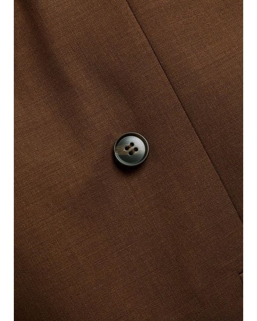 Ronny Kobo Brown 1988 Double-Breasted Woven Blazer