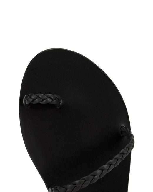 Ancient Greek Sandals Black Eleftheria Braided Leather Sandals