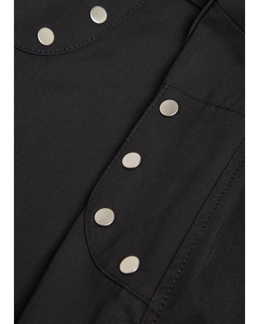 3.1 Phillip Lim Black Cotton-Blend Mini Shirt Dress