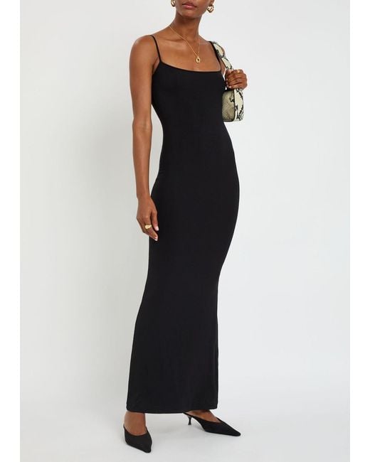 Skims Blue Ribbed Stretch-Modal Maxi Dress