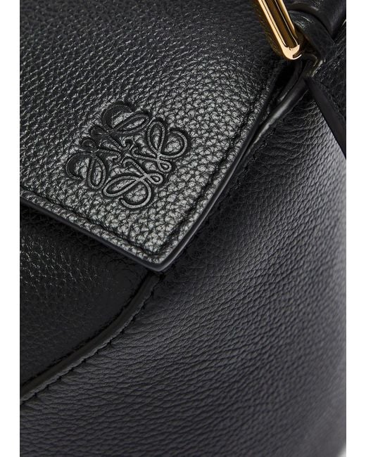 Loewe Black Puzzle Edge Small Leather Top Handle Bag
