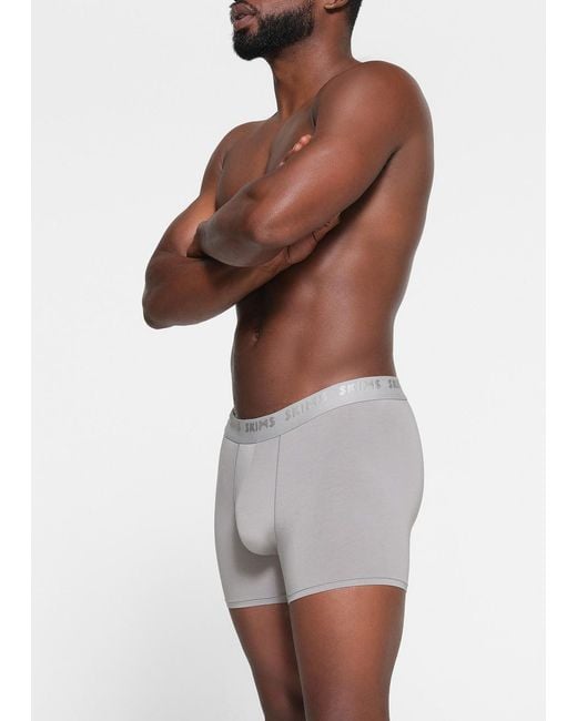 Skims Black Stretch-Cotton Boxer Briefs for men