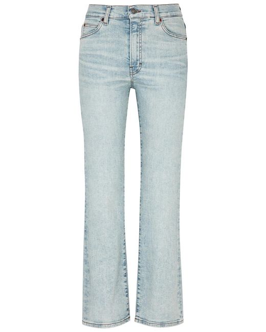 Haikure Blue Formentera Cropped Flared-leg Jeans