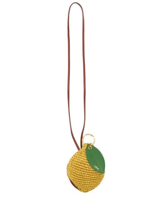 Chloé Blue Chloé Symbols Mirror Raffia Bag Charm
