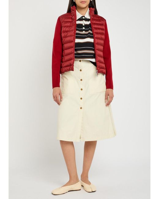Moncler Red Quilted Wool-Blend Jacket