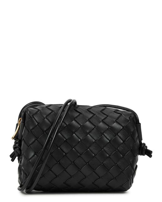 Bottega Veneta Black Loop Intrecciato Mini Leather Cross-body Bag