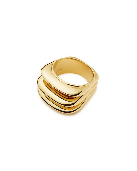 Missoma Metallic Hera Dome Triple Ridge 18Kt-Plated Ring