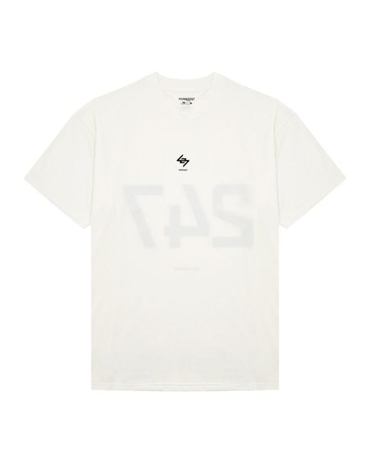 Represent White 247 Logo-Print Stretch-Jersey T-Shirt for men