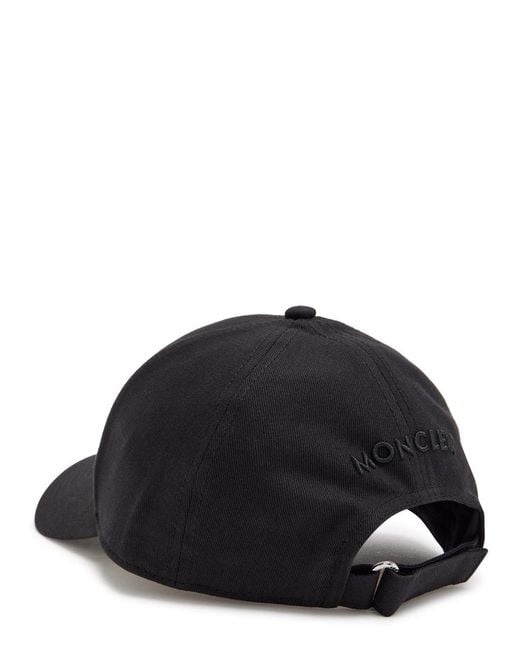 Moncler Black Logo-Appliquéd Twill Cap for men