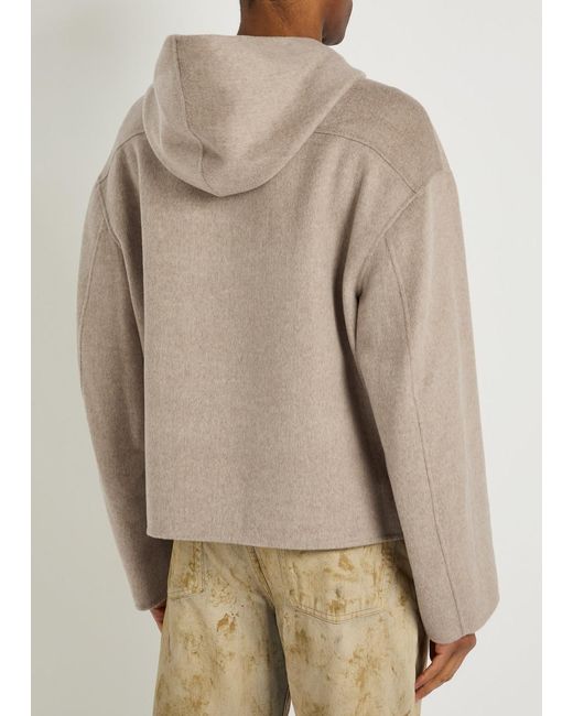 Acne Gray Doveria Hooded Wool And Cashmere-Blend Jumper for men