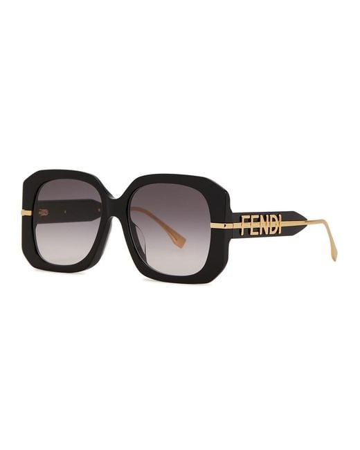 Fendi Black Graphy Oversized Square-frame Sunglasses