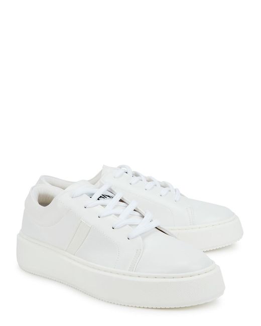Ganni White Sporty Mix Leather Sneakers