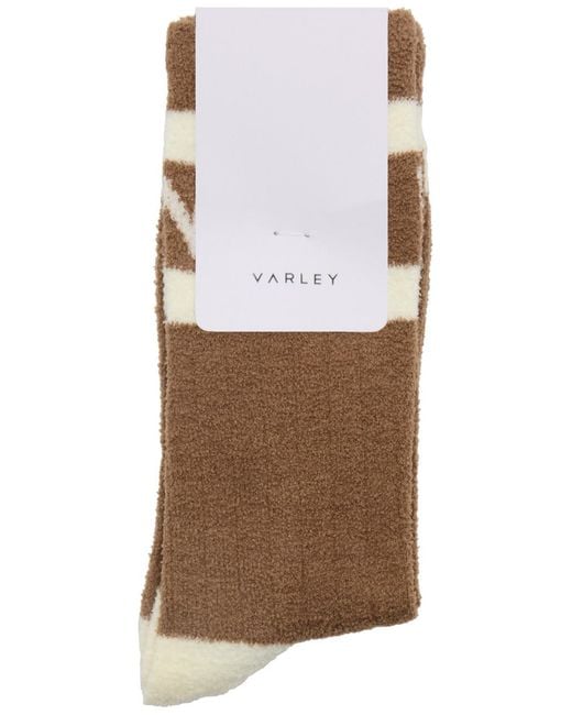 Varley Brown Spencer Logo Terry Socks