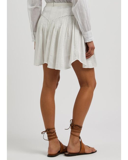Isabel Marant White Jorena Jacquard Cotton-Blend Mini Skirt