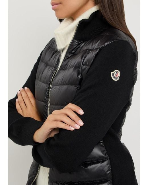 Moncler Black Padded Wool And Nylon Jacket