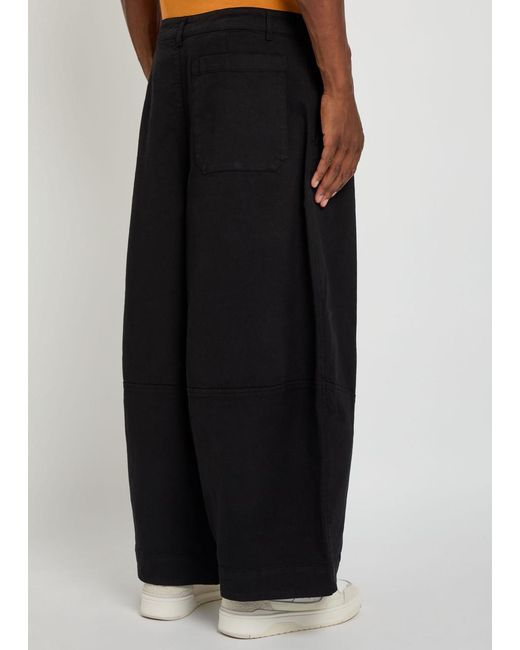 YMC Blue Deadbeat Wide-Leg Stretch-Cotton Trousers for men