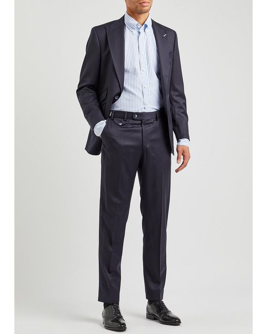 Eton of Sweden Blue Piqué Cotton Oxford Shirt for men