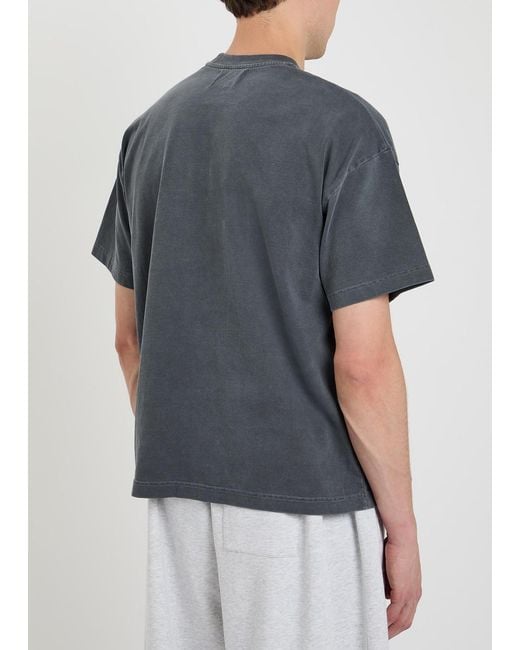 MKI Miyuki-Zoku Gray Uniform Logo-Print Cotton T-Shirt for men