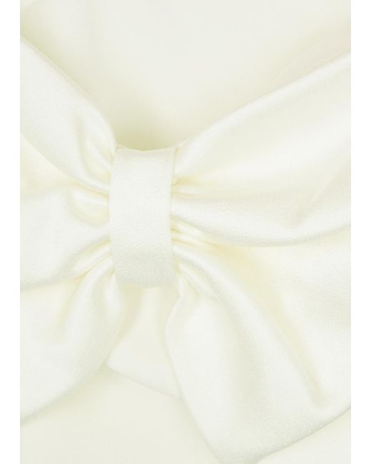 Rixo White Libby Bow-embellished Mini Dress