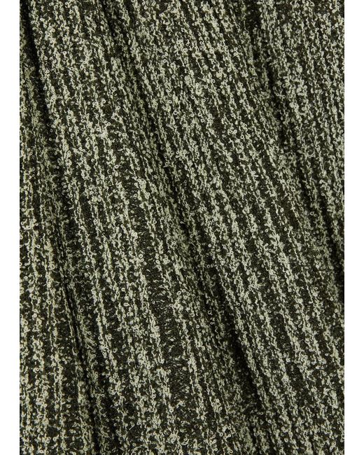 Jonathan Simkhai Green Patricia Space-dyed Ribbed-knit Mini Polo Dress