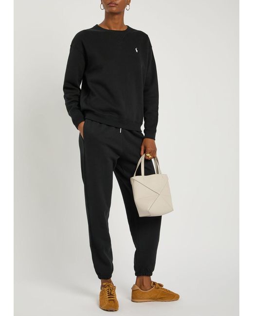 Polo Ralph Lauren Black Logo-Embroidered Cotton-Blend Sweatshirt